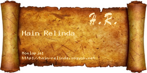 Hain Relinda névjegykártya